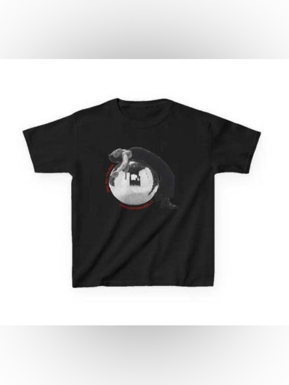 Gildan Black Short-Sleeve Tee with Globe and Whale Graphic